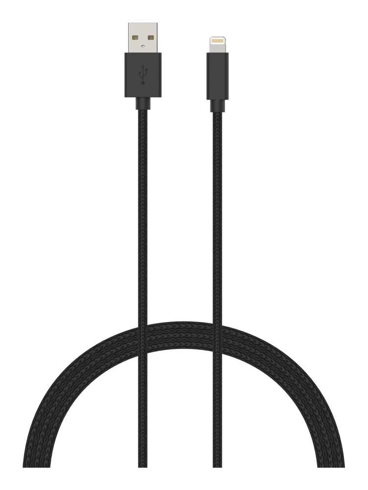 Bluehive Braided MFI USB To Lightning Charger & Sync Cable, For Select Apple Devices, Black, 10-ft - Image 3