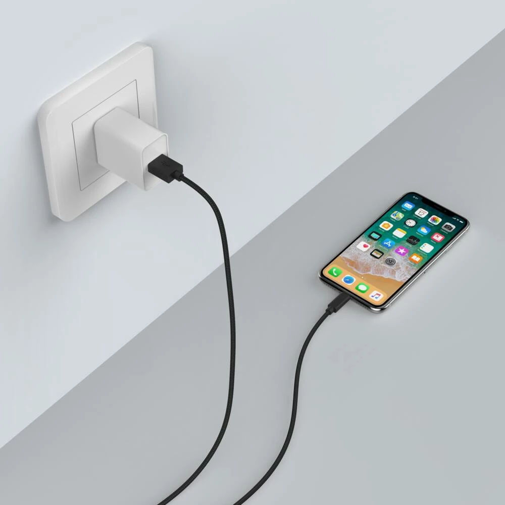 Bluehive Braided MFI USB To Lightning Charger & Sync Cable, For Select Apple Devices, Black, 10-ft - Image 4