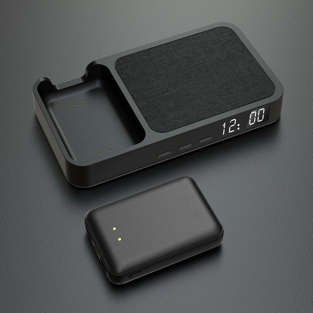 Bluehive 10W 3-Port USB Wireless Charging Alarm Clock Station With 5000-mAh Power Bank - Image 10