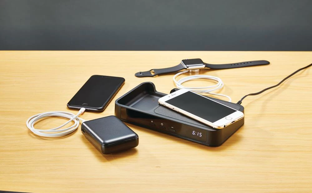 Bluehive 10W 3-Port USB Wireless Charging Alarm Clock Station With 5000-mAh Power Bank - Image 8