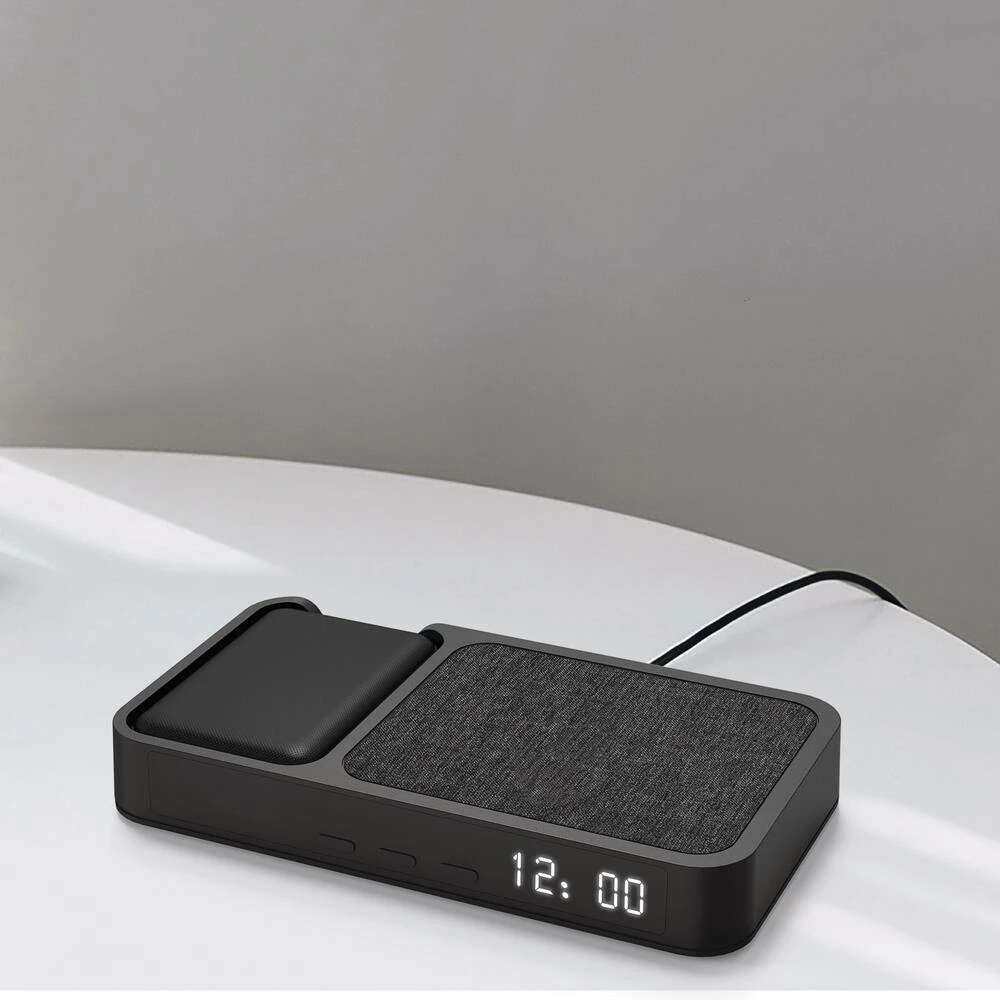 Bluehive 10W 3-Port USB Wireless Charging Alarm Clock Station With 5000-mAh Power Bank - Image 7