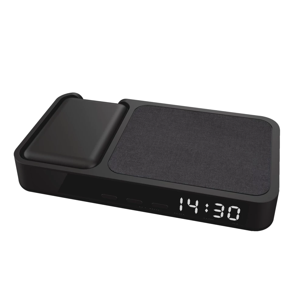 Bluehive 10W 3-Port USB Wireless Charging Alarm Clock Station With 5000-mAh Power Bank - Image 2