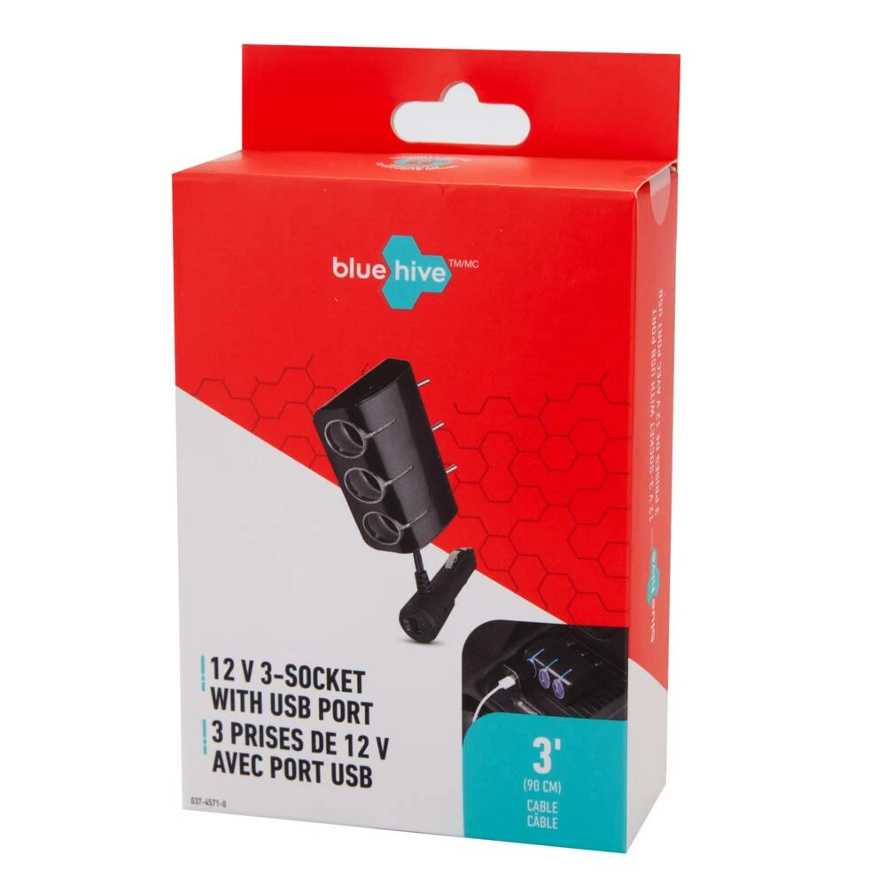 Bluehive 12V 3-Socket With USB Port, LED Power Indicator - Image 4