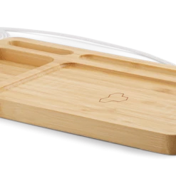 Bluehive 2-in-1 Bamboo Wireless Charging Pad With Desktop Tray