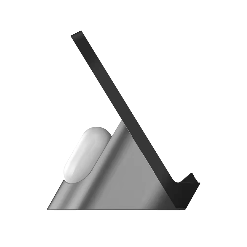 Bluehive 2-in-1 Wireless Charging Stand For Smartphones & Airpods, Black - Image 3