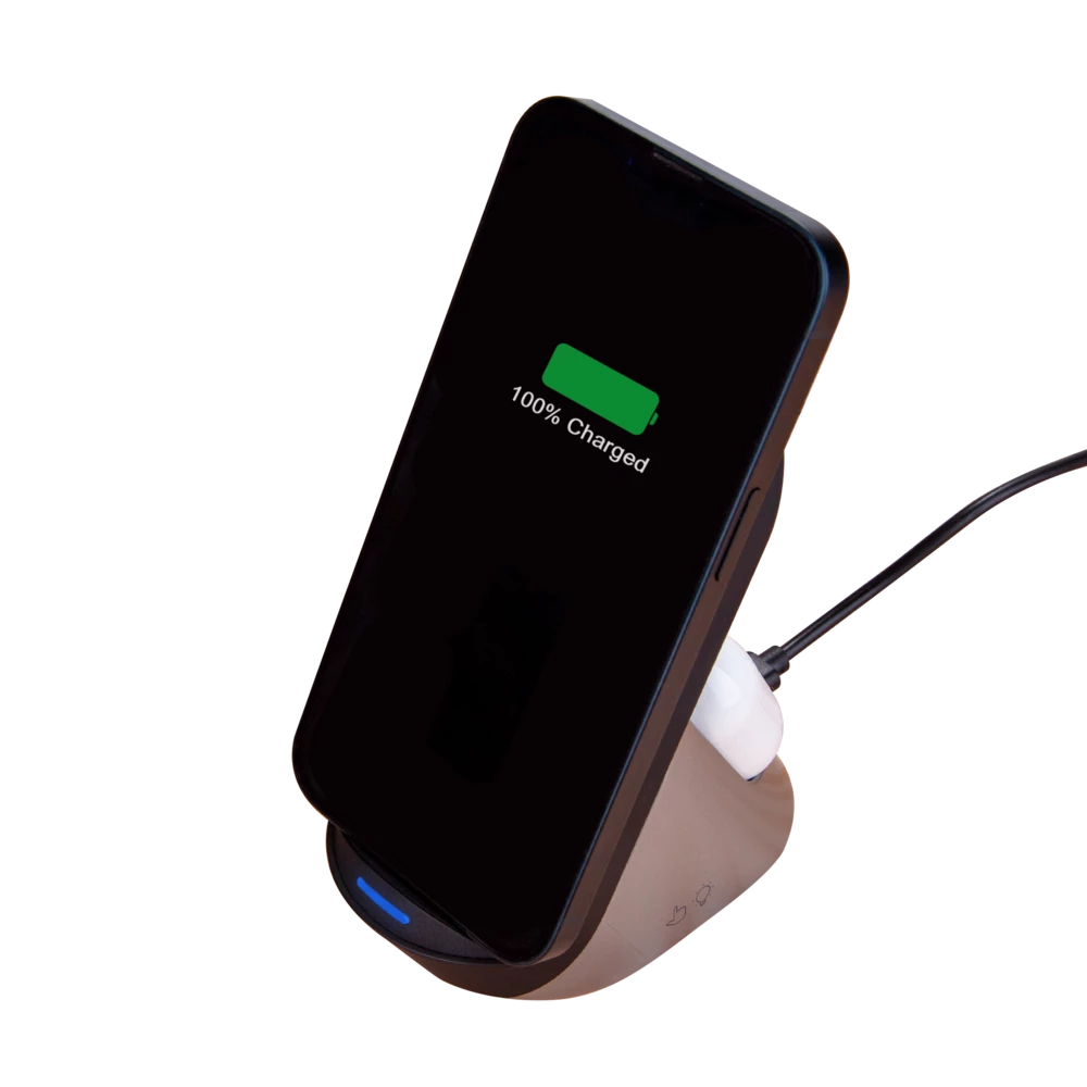 Bluehive 2-in-1 Wireless Charging Stand For Smartphones & Airpods, Black - Image 5