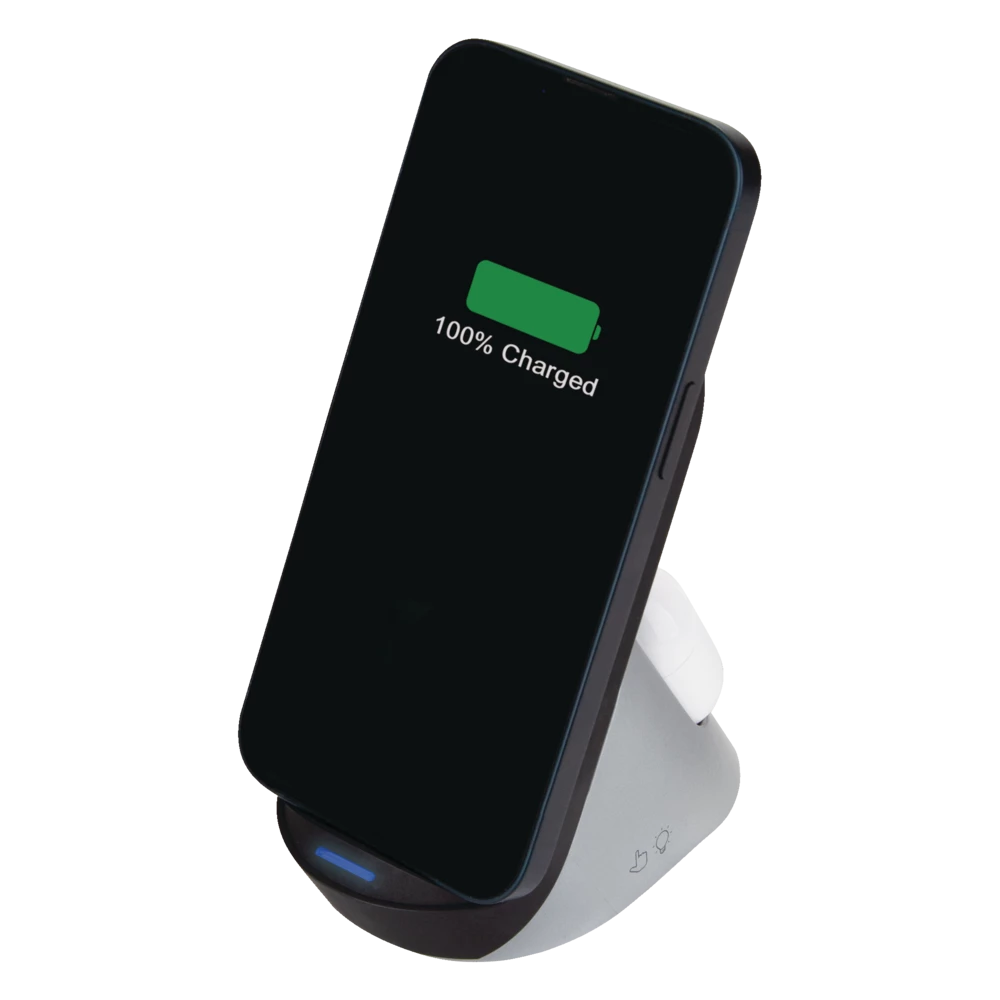 Bluehive 2-in-1 Wireless Charging Stand For Smartphones & Airpods, Black - Image 6