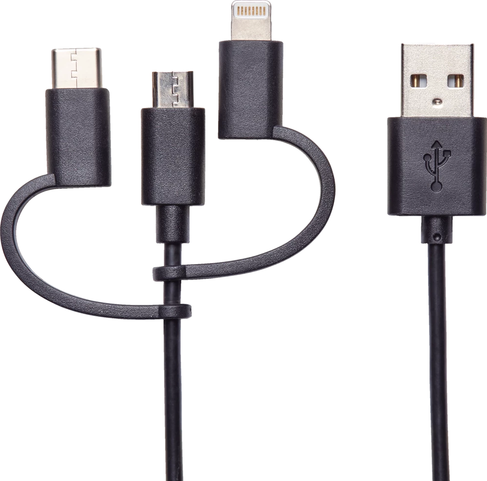 Bluehive 3-in-1 Charger & Sync Cable, For Select Apple & Android Devices, Black, 6-ft - Image 4