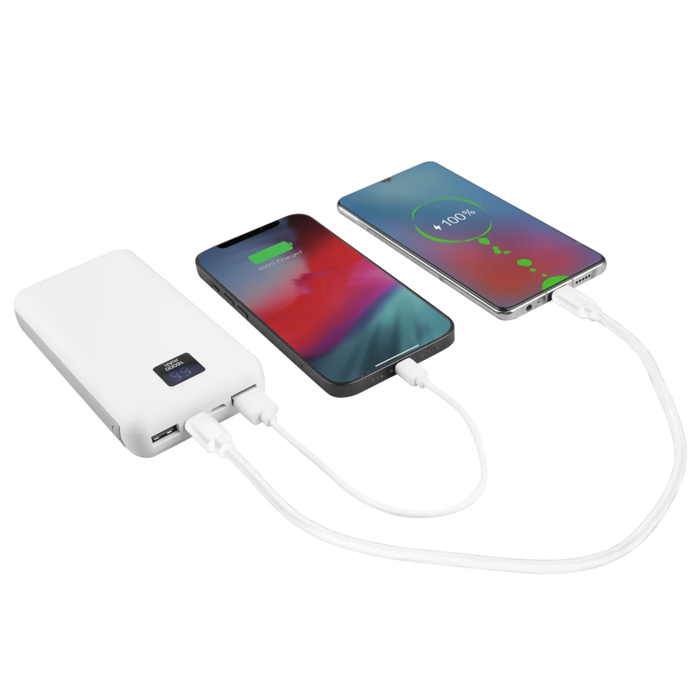 Bluehive 3-Port 16,000 MAh Portable Power Bank With Digital Screen, Compatible With IPods, IPhones And Most Mobile Devices, White - Image 9