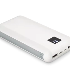 Bluehive 3-Port 16,000 MAh Portable Power Bank With Digital Screen, Compatible With IPods, IPhones And Most Mobile Devices, White