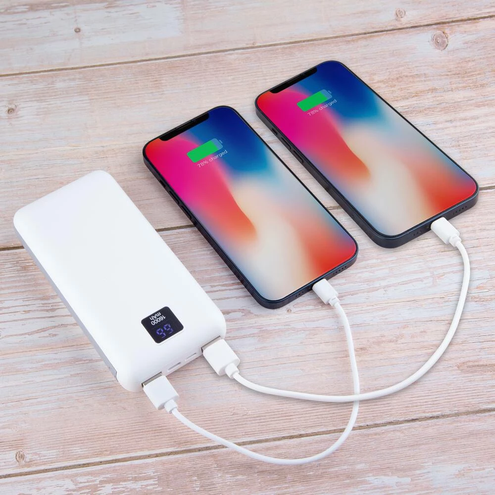 Bluehive 3-Port 16,000 MAh Portable Power Bank With Digital Screen, Compatible With IPods, IPhones And Most Mobile Devices, White - Image 11