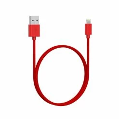 Bluehive Braided Lightning IPhone Charger & Sync Cable, Red, 3-ft