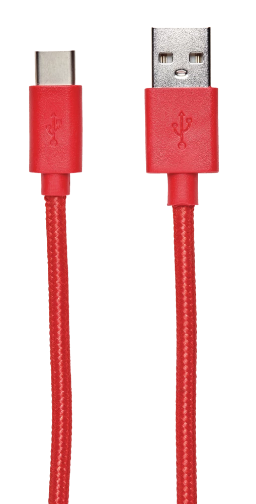 Bluehive Braided Type-C Charger & Sync Cable, Red, 3-ft - Image 5