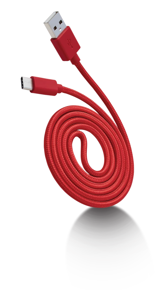 Bluehive Braided Type-C Charger & Sync Cable, Red, 3-ft - Image 2