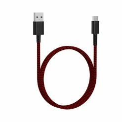 Bluehive Type-C Charger & Sync Cable, Chevron, Red, 3-ft