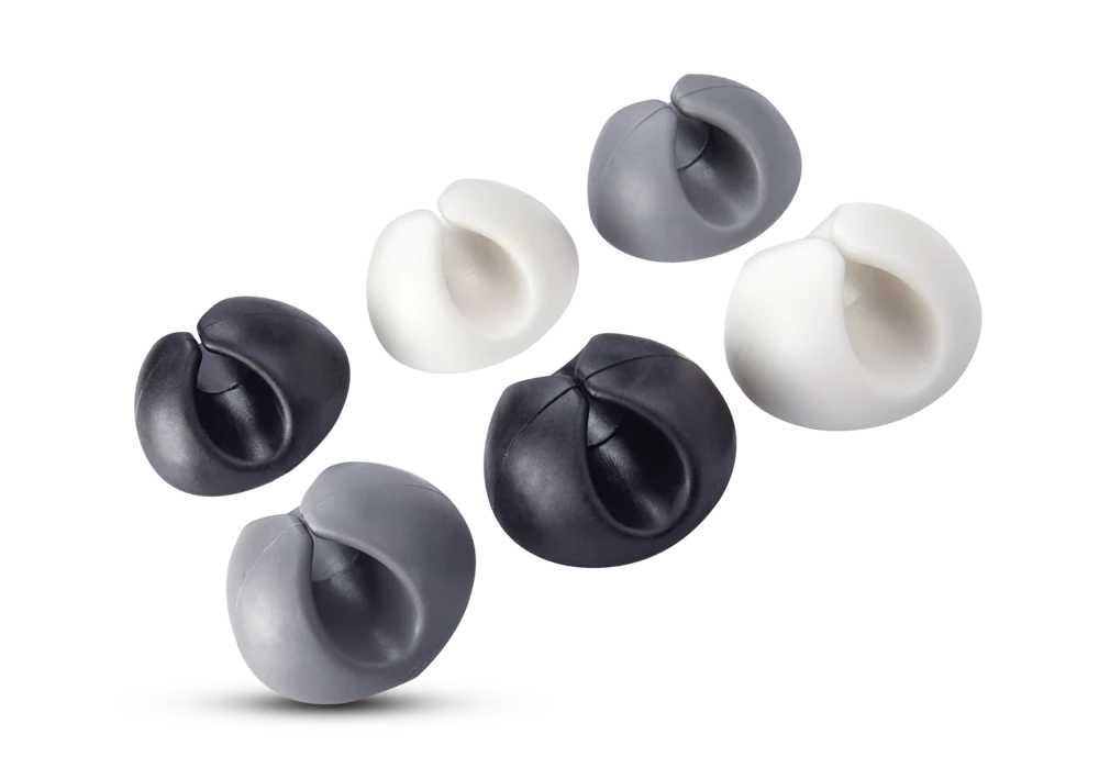 Bluehive Multi-Purpose Cable Organizer Clips, 6-pk, Multi-Colour