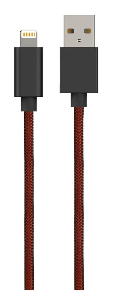 Bluehive Lightning Charger & Sync Cable, Fishnet, Compatible With Select Apple Devices, Red, 6-ft - Image 2