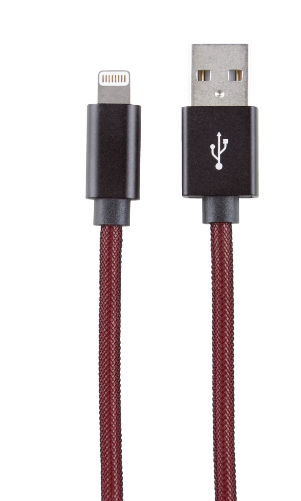 Bluehive Lightning Charger & Sync Cable, Fishnet, Compatible With Select Apple Devices, Red, 6-ft - Image 4