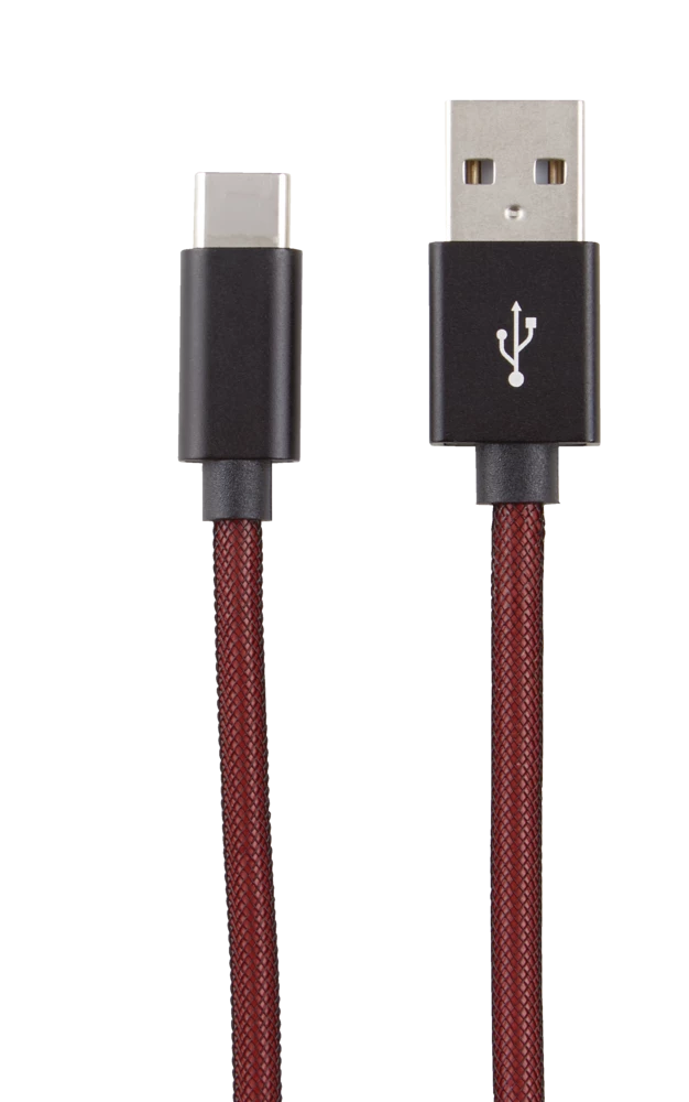 Bluehive Type-C Charger & Sync Cable, Fishnet, Red, 6-ft - Image 5