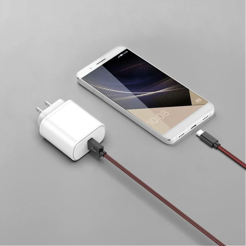 Bluehive Type-C Charger & Sync Cable, Fishnet, Red, 6-ft - Image 4