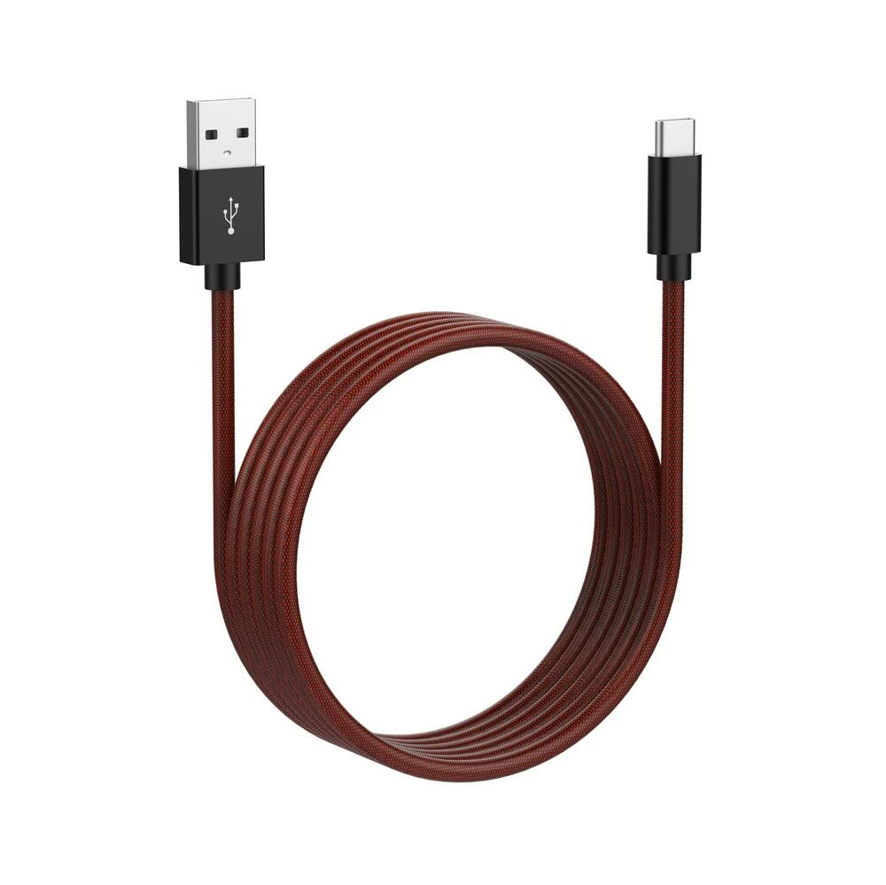 Bluehive Type-C Charger & Sync Cable, Fishnet, Red, 6-ft