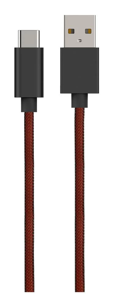 Bluehive Type-C Charger & Sync Cable, Fishnet, Red, 6-ft - Image 3