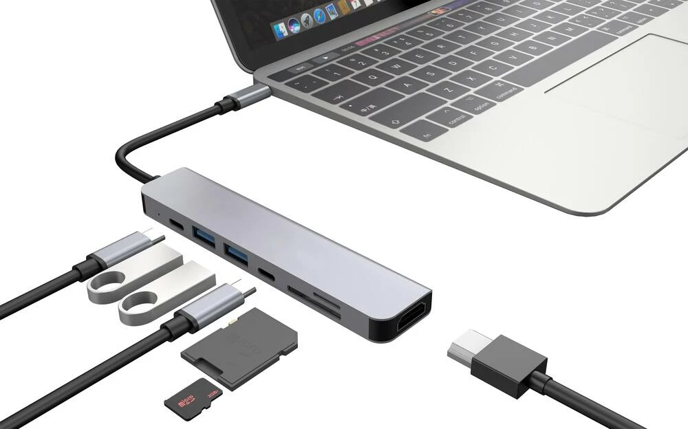 Bluehive 7-in-1 2-Port USB Type C HUB Adapter Converter - Image 4