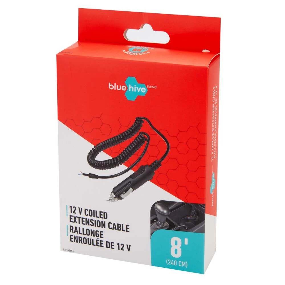 Bluehive 12V Coil Extension Cord, With Cigarette Lighter, 8-ft - Image 4