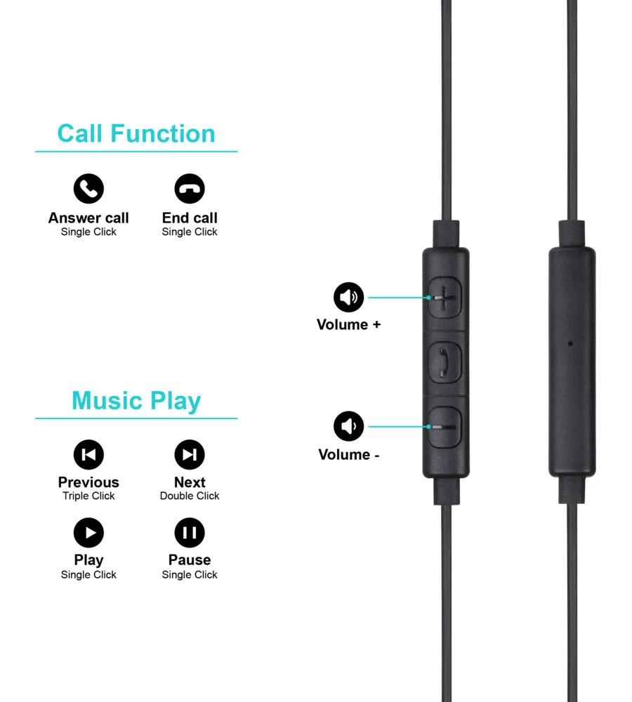 Bluehive Aux Earbuds, Black, 4-ft - Image 8