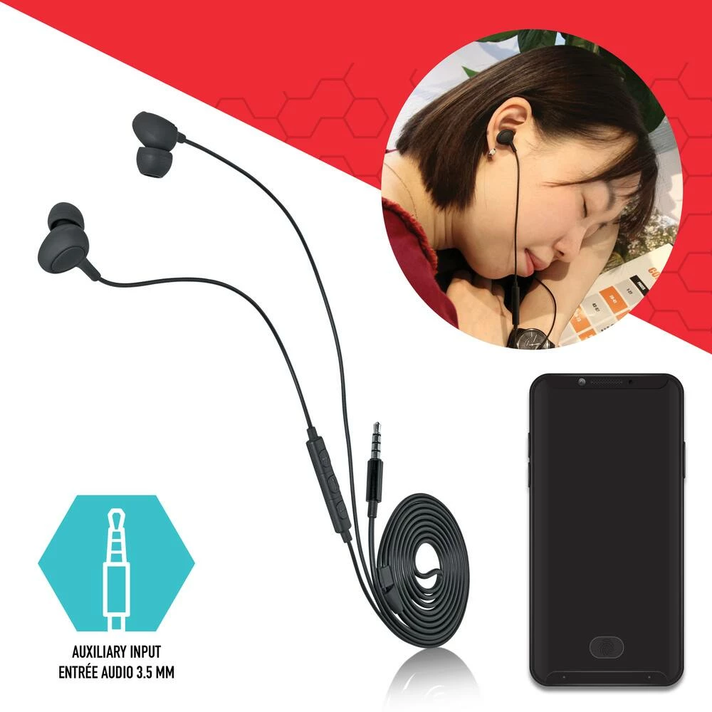 Bluehive Aux Earbuds, Black, 4-ft - Image 12