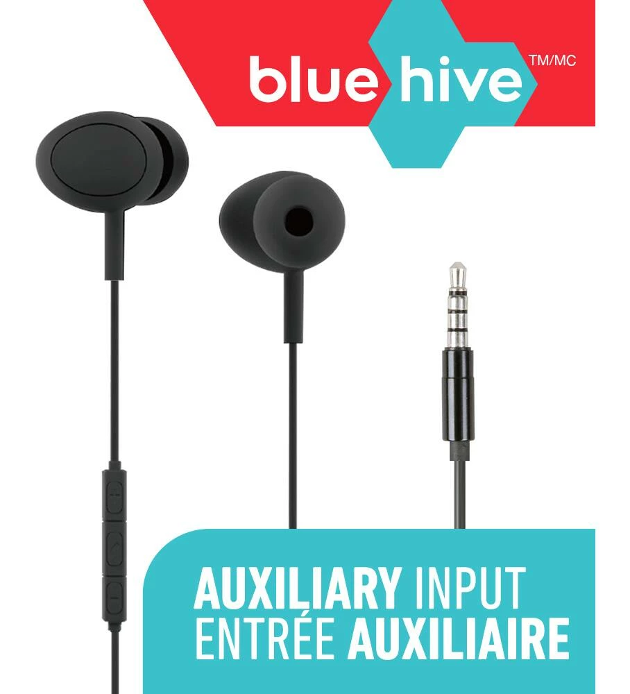 Bluehive Aux Earbuds, Black, 4-ft - Image 7