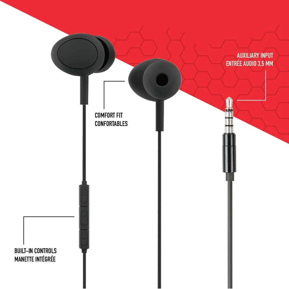 Bluehive Aux Earbuds, Black, 4-ft - Image 10