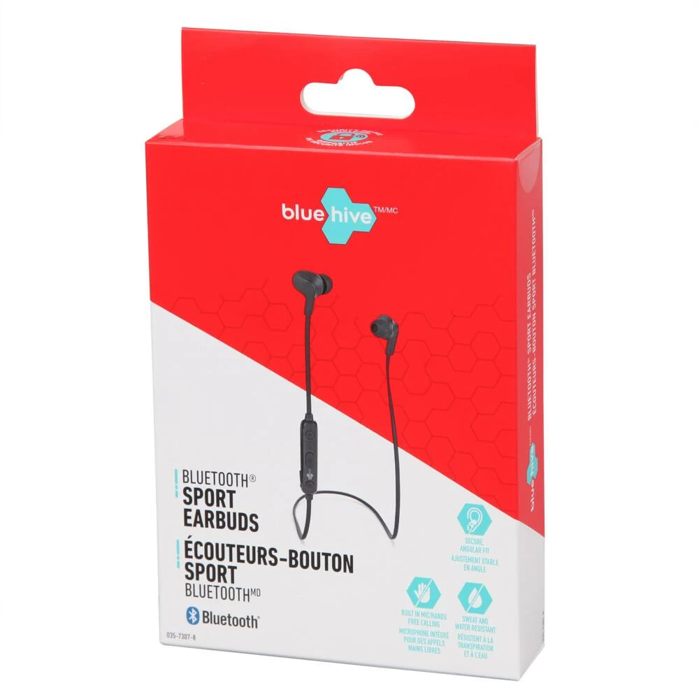 Bluehive Blutooth Sport Earbuds, Sweat Resistant, Voice Controlled, Black - Image 5