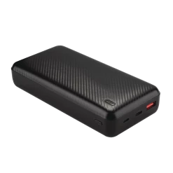 Bluehive Carbon 20,000 MAh PD Fiber Portable Power Bank With 3 LED Indicator & Multiple USB Ports, Black