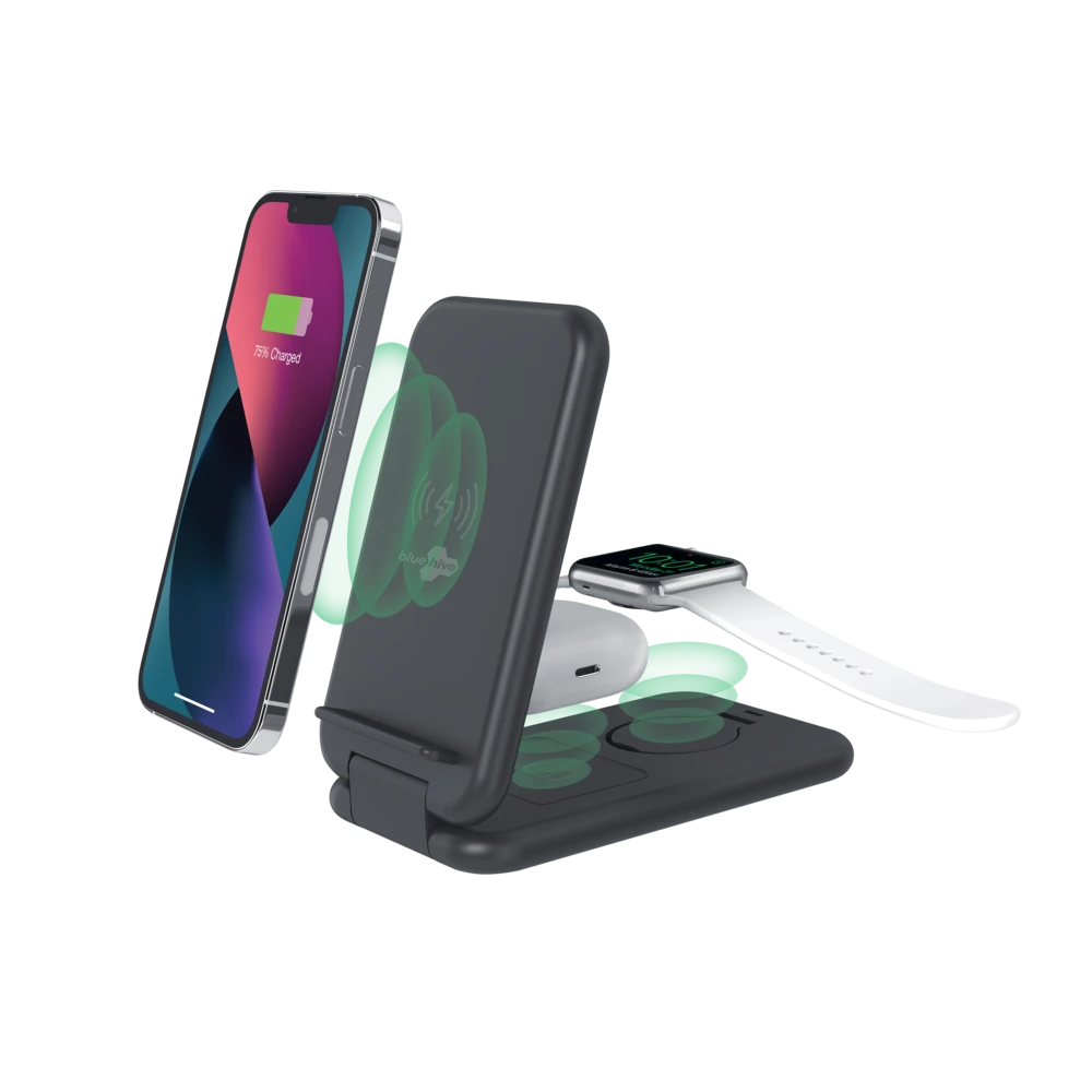 Bluehive Foldable Wireless Charging Station, Qi Certified, Black - Image 4