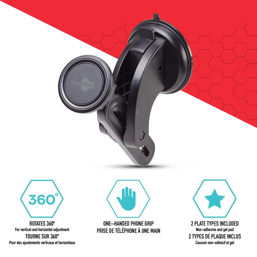 Bluehive Magnetic Windshield Phone Mount For Most Smartphones And Other Portable Devices, With 360° Swivel Mount - Image 5