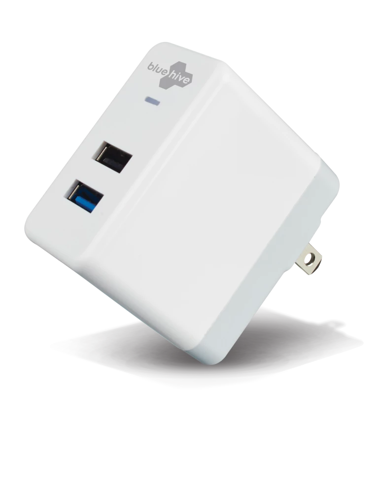 Bluehive 2.4A Dual Wall Charger, With Quick Charge, Compatible With Most Smartphones