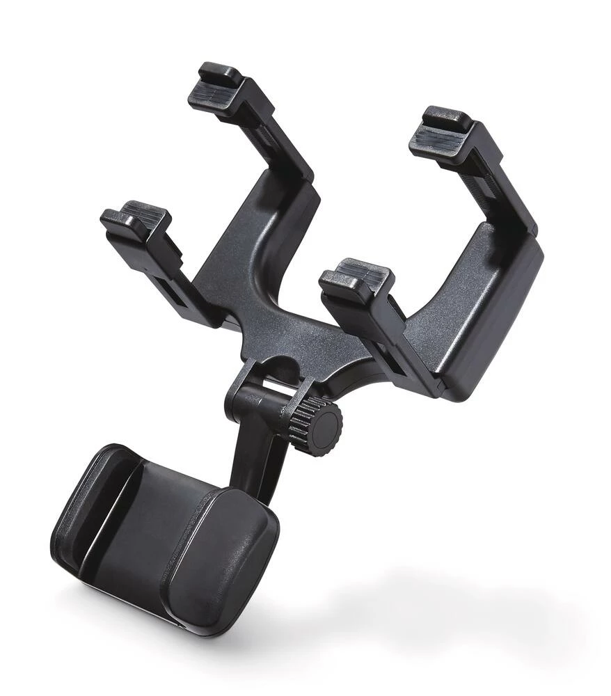 Bluehive Rearview Mirror Phone Mount Secure Fit For Phones Up To 3.25-in, Black
