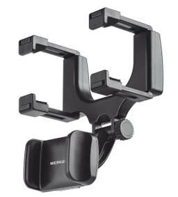 Bluehive Rearview Mirror Phone Mount Secure Fit For Phones Up To 3.25-in, Black - Image 2