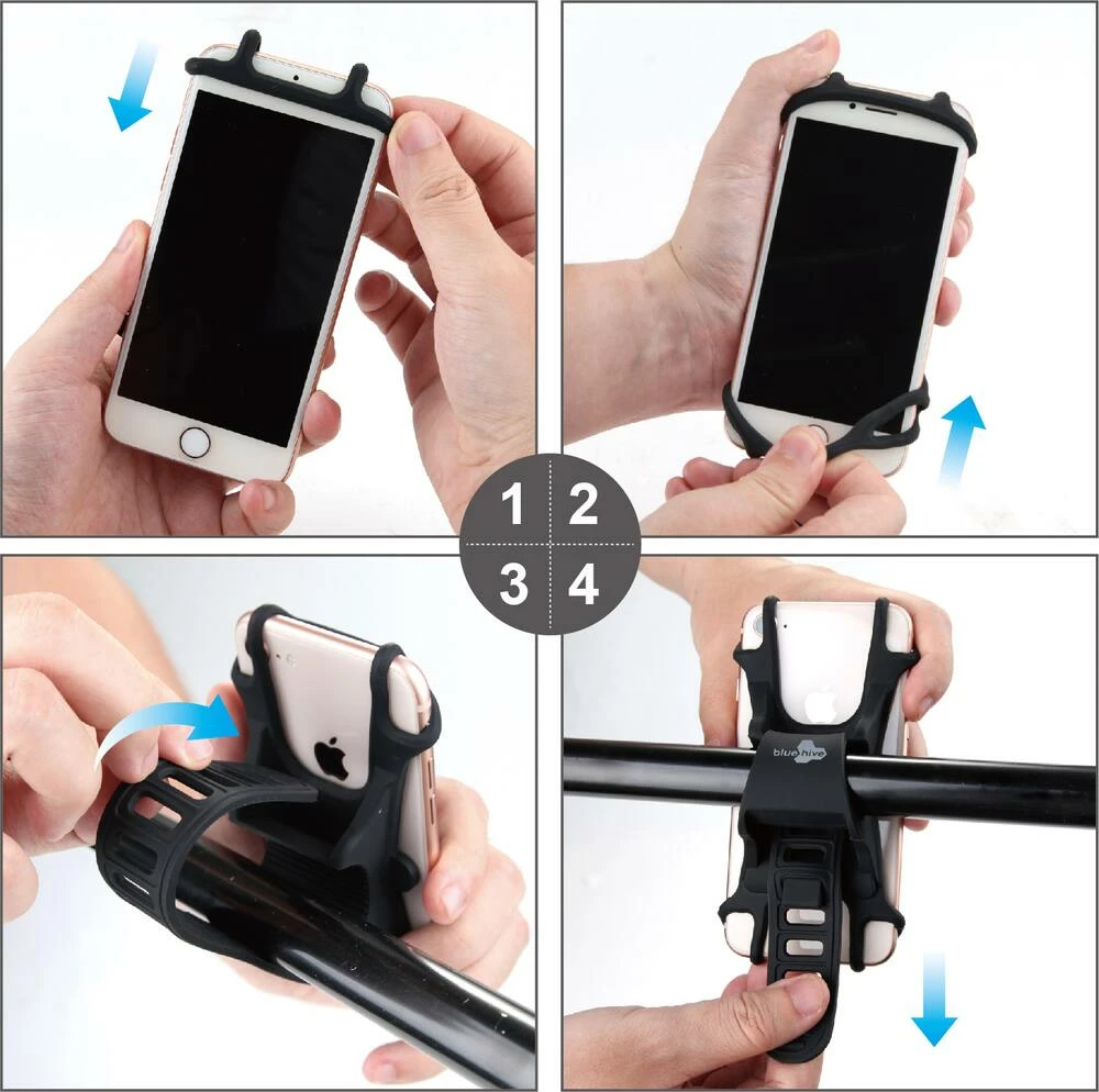 Bluehive Universal Bike Phone Holder For Mobile Devices, Adjustable, Black - Image 5