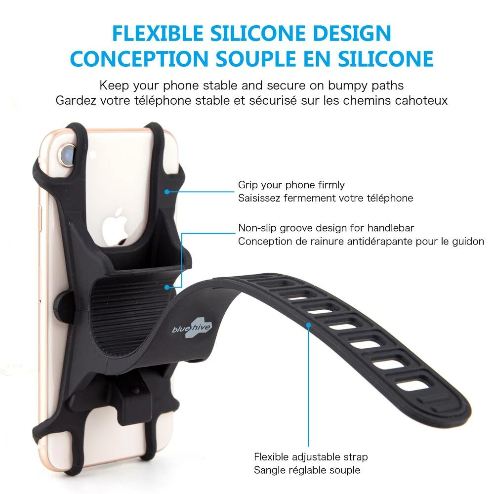 Bluehive Universal Bike Phone Holder For Mobile Devices, Adjustable, Black - Image 4
