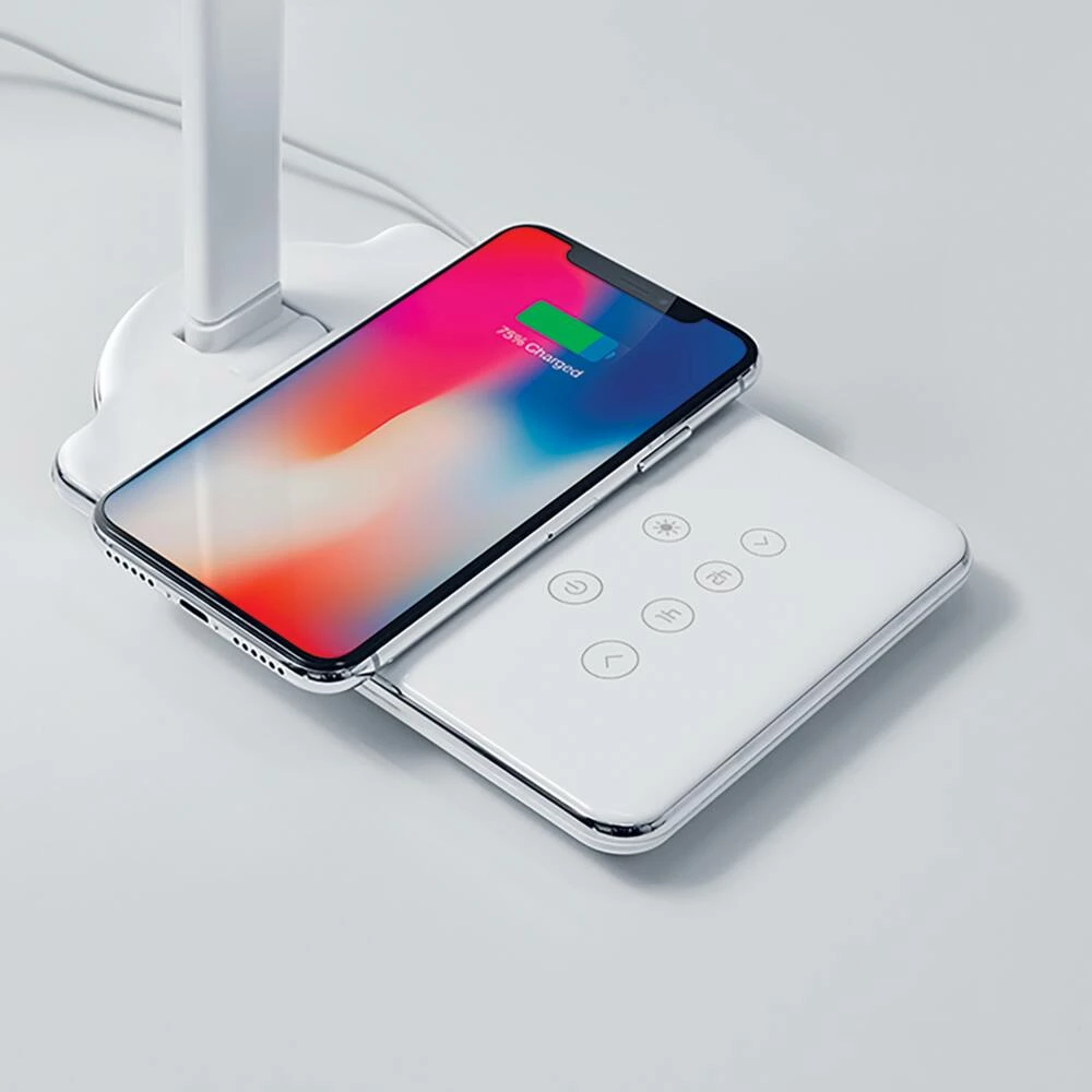 Bluehive Wireless Charging Pad With LED Lamp, For Qi-Enabled Devices, White - Image 7