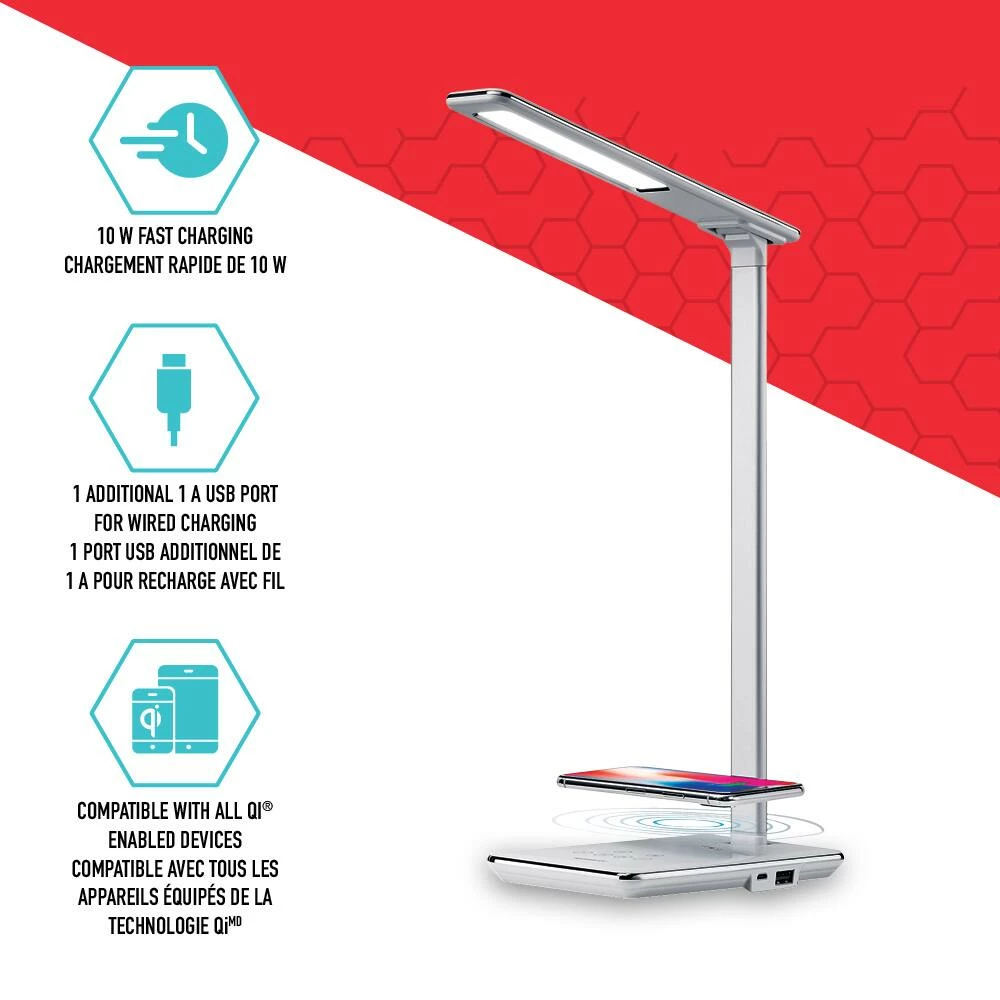 Bluehive Wireless Charging Pad With LED Lamp, For Qi-Enabled Devices, White - Image 13