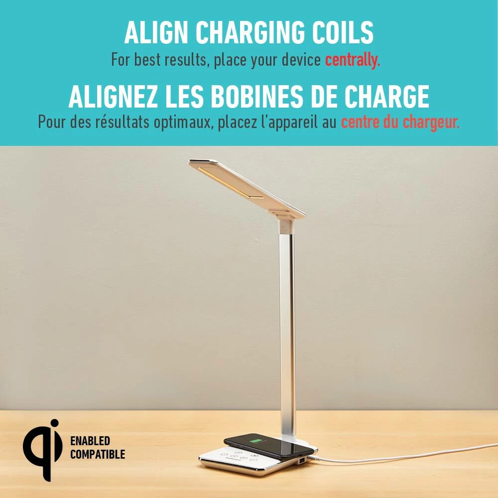 Bluehive Wireless Charging Pad With LED Lamp, For Qi-Enabled Devices, White - Image 14