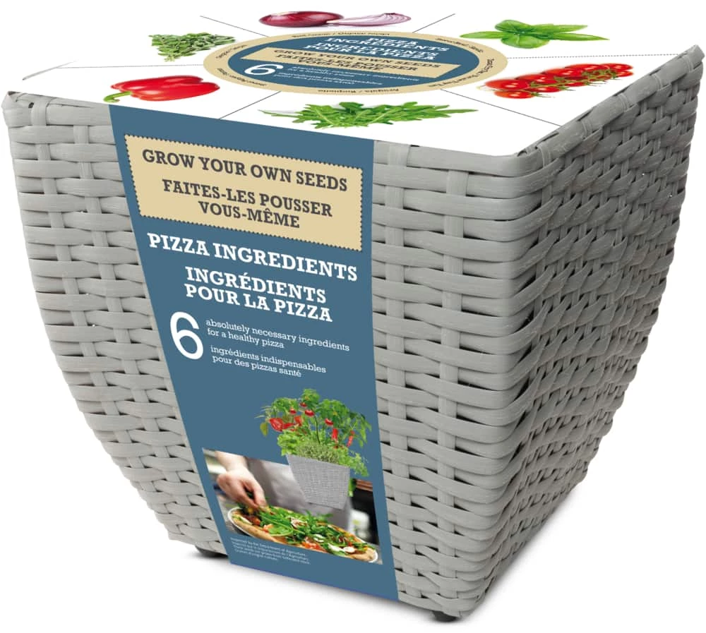 Bulbs Are Easy, All-in-One Planter With Herbs And Vegetables Seeds, Pizza Ingredients